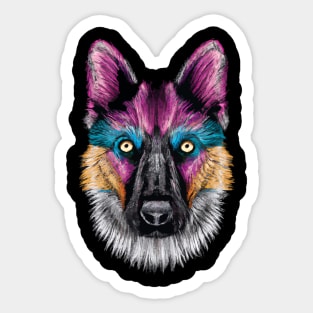 Alsatian Dog Tricolor Sticker